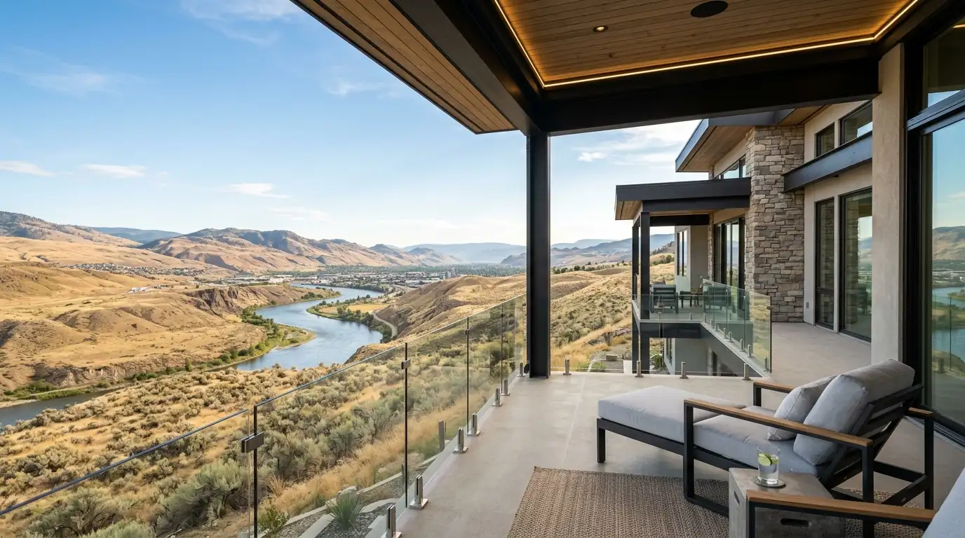 Custom steel picket railing engineered for Kamloops.